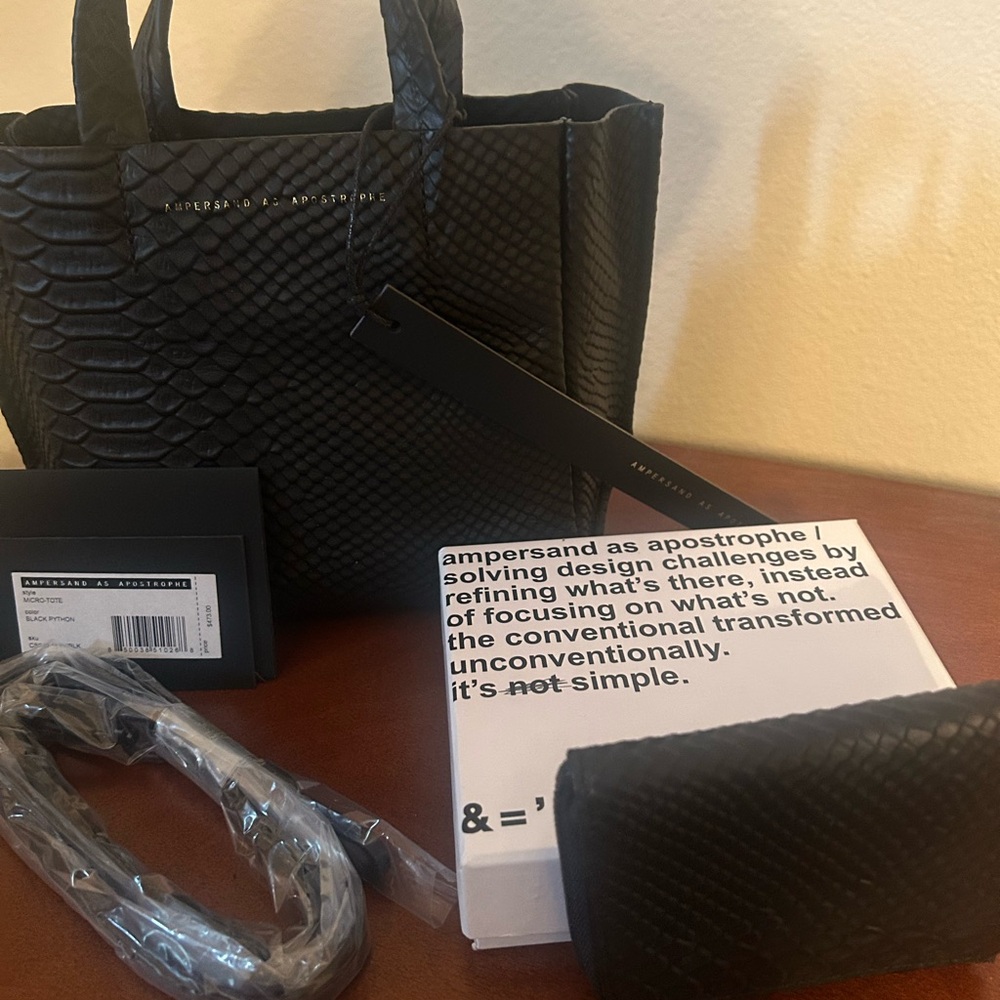 Ampersand As Apostrophe Black Python Micro-Tote W… - image 2